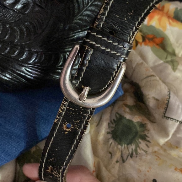 American West shoulder bag.  Black in color with silver accents. - Picture 6 of 7